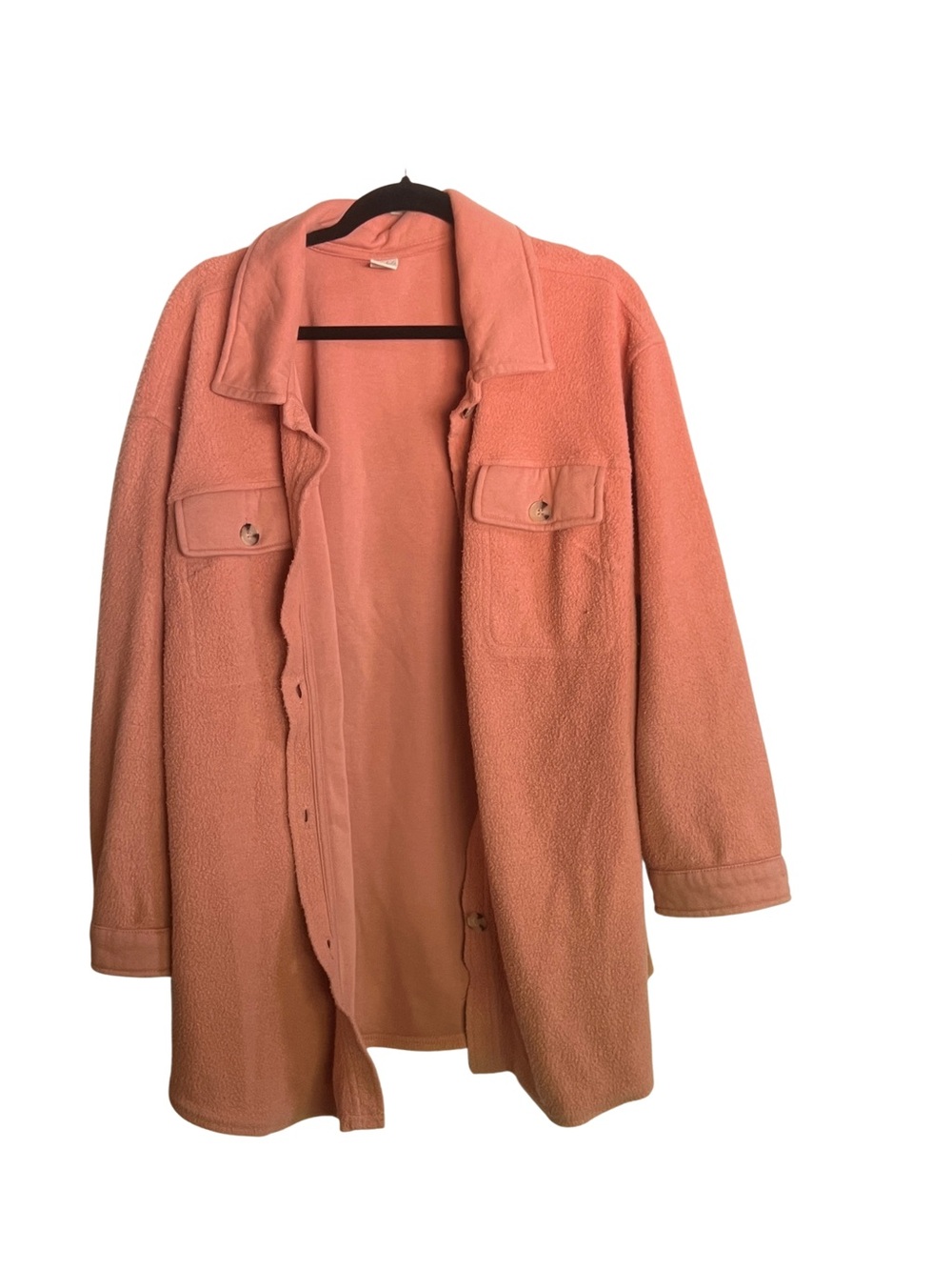 Wonderly 2X Dusty Rose Sherpa Shacket Jacket Cozy Button Front Oversized